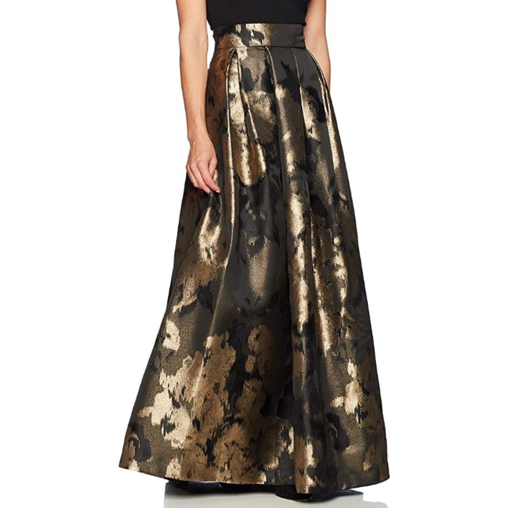 Eliza J Black Floral Jacquard Ball Gown Maxi Skirt